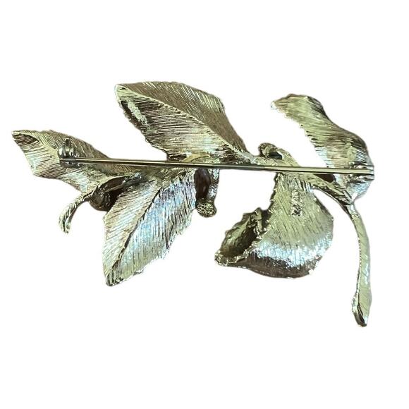 Vintage 3" Coro Gold-tone Branch with Berries Pin/Brooch - Picture 2 of 3